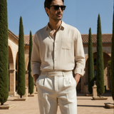 Montvero | Chemise en Lin Homme Coupe Décontractée